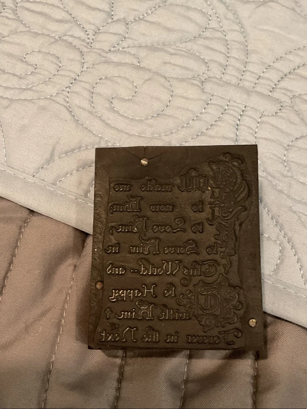 Vintage letterpress printing block.